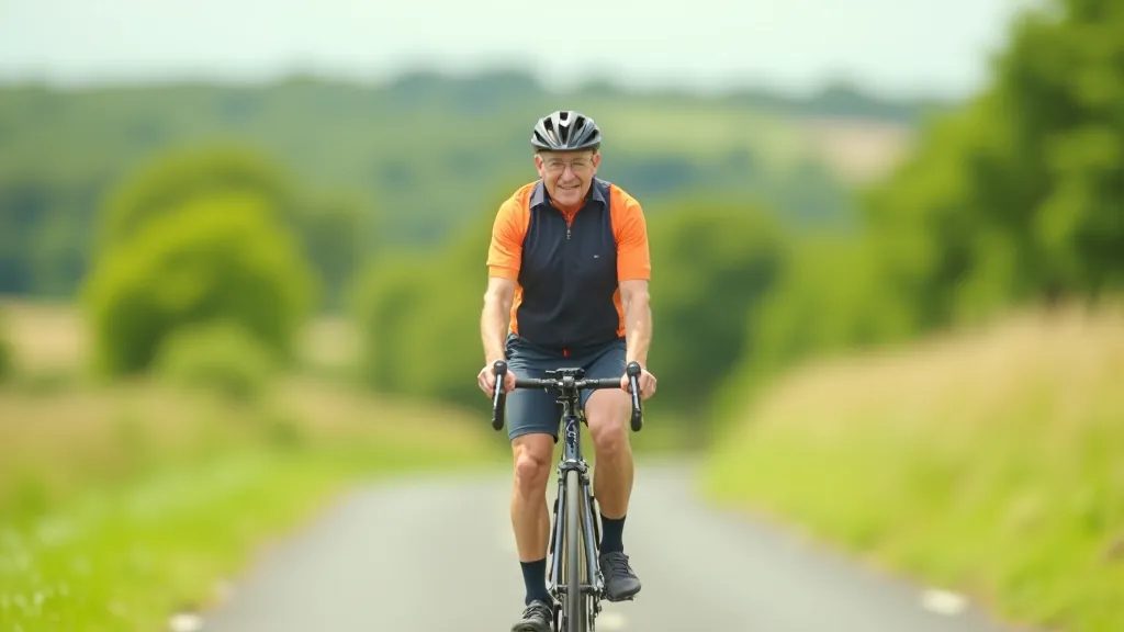 Cyclist checking bicycle components near coastal road, salt air environment, maintenance focus