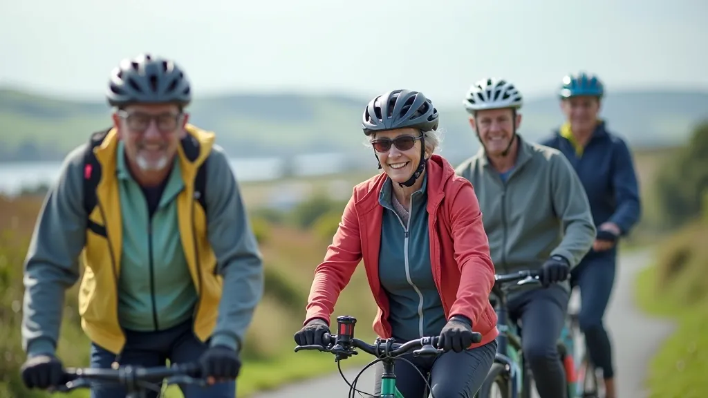 babysgotsoul Ltd senior cycling group enjoying a rest point on the Déise Greenway